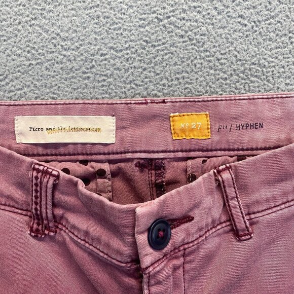 ANTHROPOLOGIE Pilcro and the Letterpress womens Pink Hyphen Chino Pants Sz 27 - Picture 3 of 13